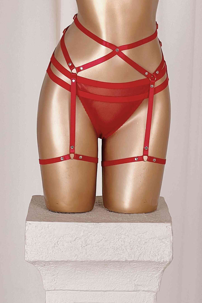 *On Hold 10 - 3/10 - Yulia Red Suspenders Harnesses Cloud Blvd 