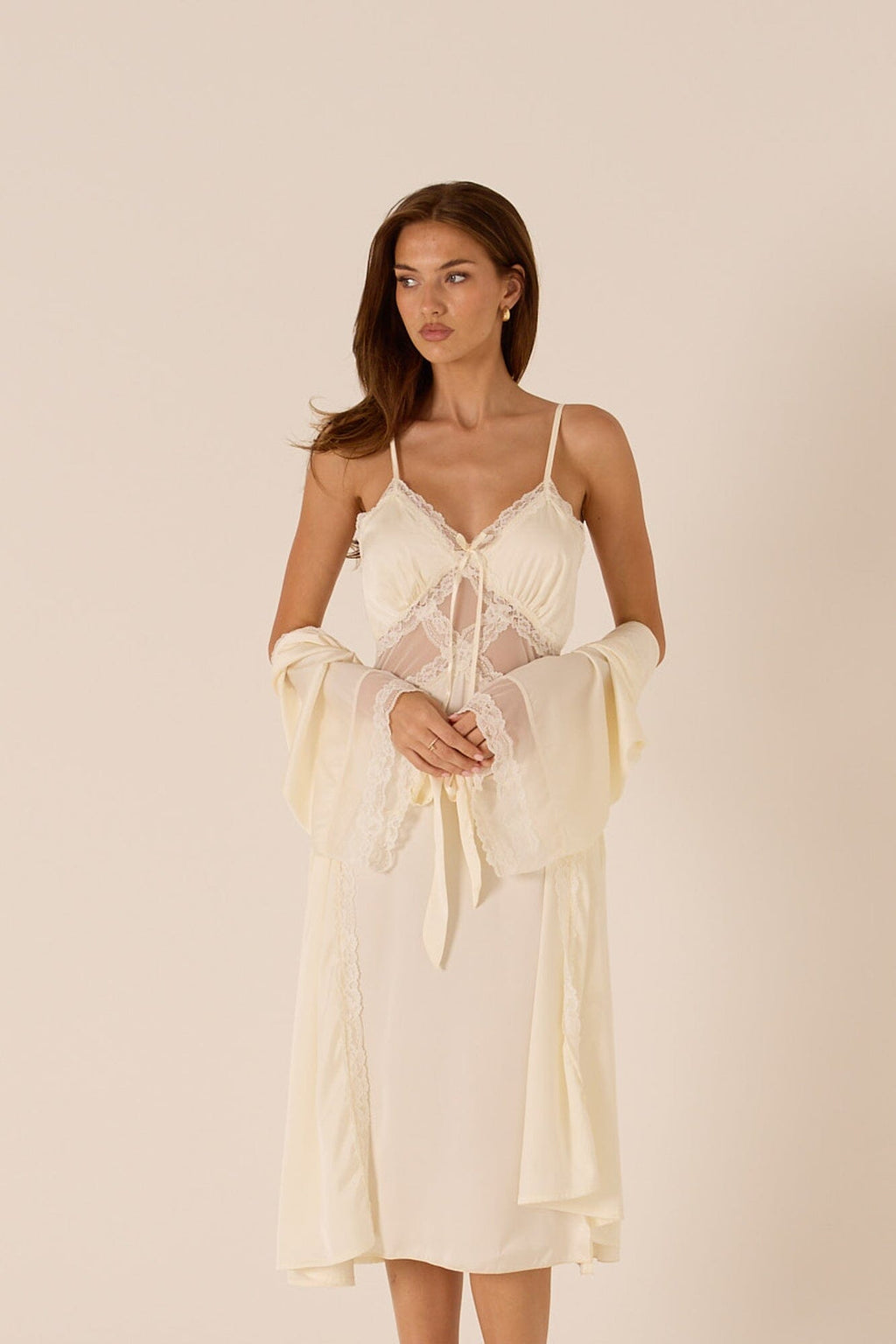 *On Hold TBC - TBC - Adira Cream Robe Lingerie > Robes Cloud Blvd 