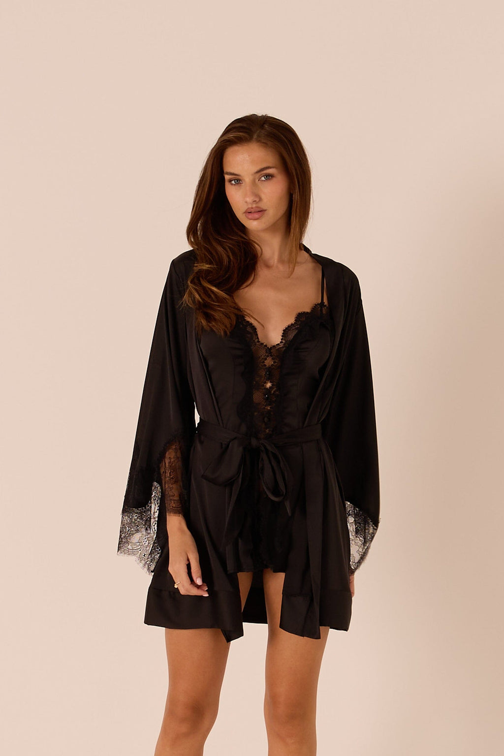 *On Hold 1 - 19/01 - Aimee Black Robe Lingerie > Robes Cloud Blvd 