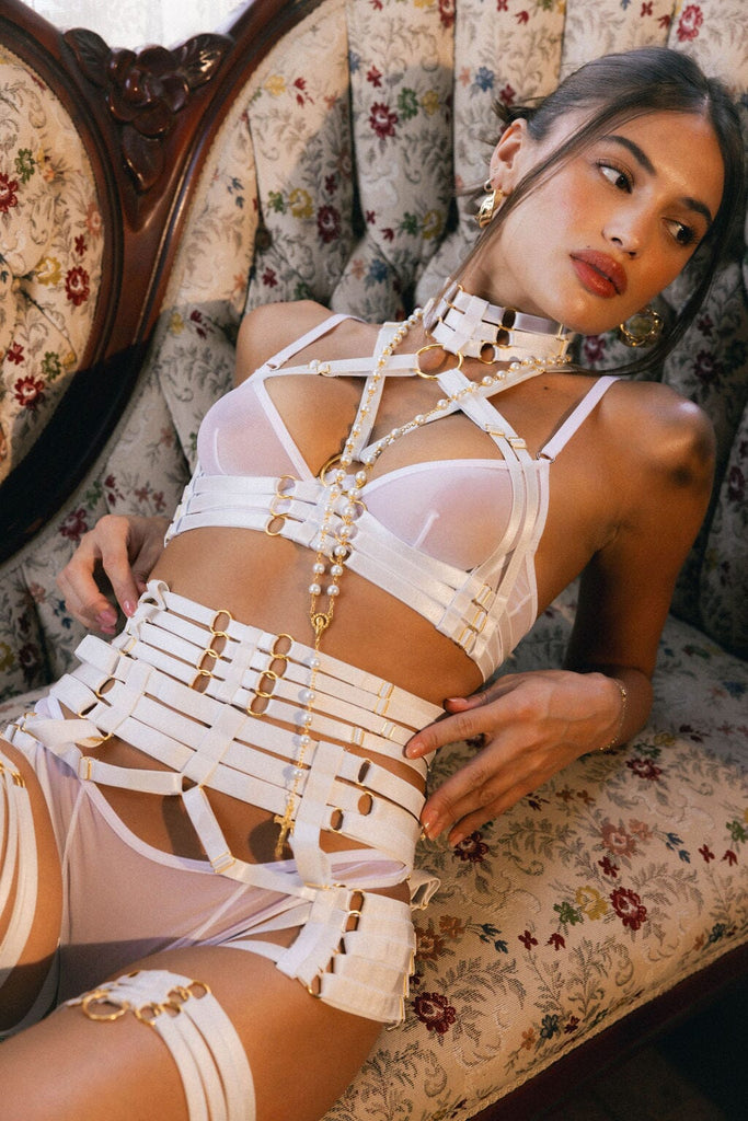 *On Hold 3 - 7/10 - Inessa White Harness Top Harnesses Cloud Blvd 