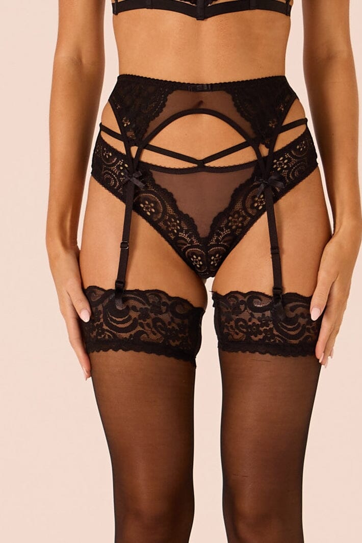 *On Hold 6 - 08/10 - Monique Black Suspenders Lingerie Accessories > Garter Belts Cloud Blvd 