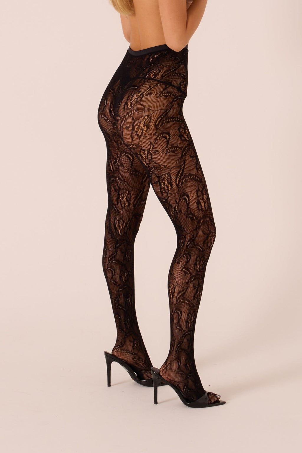 *On Hold 3 - 07/07 - Mikayla Black Lace Stockings STOCKINGS Cloud Blvd 