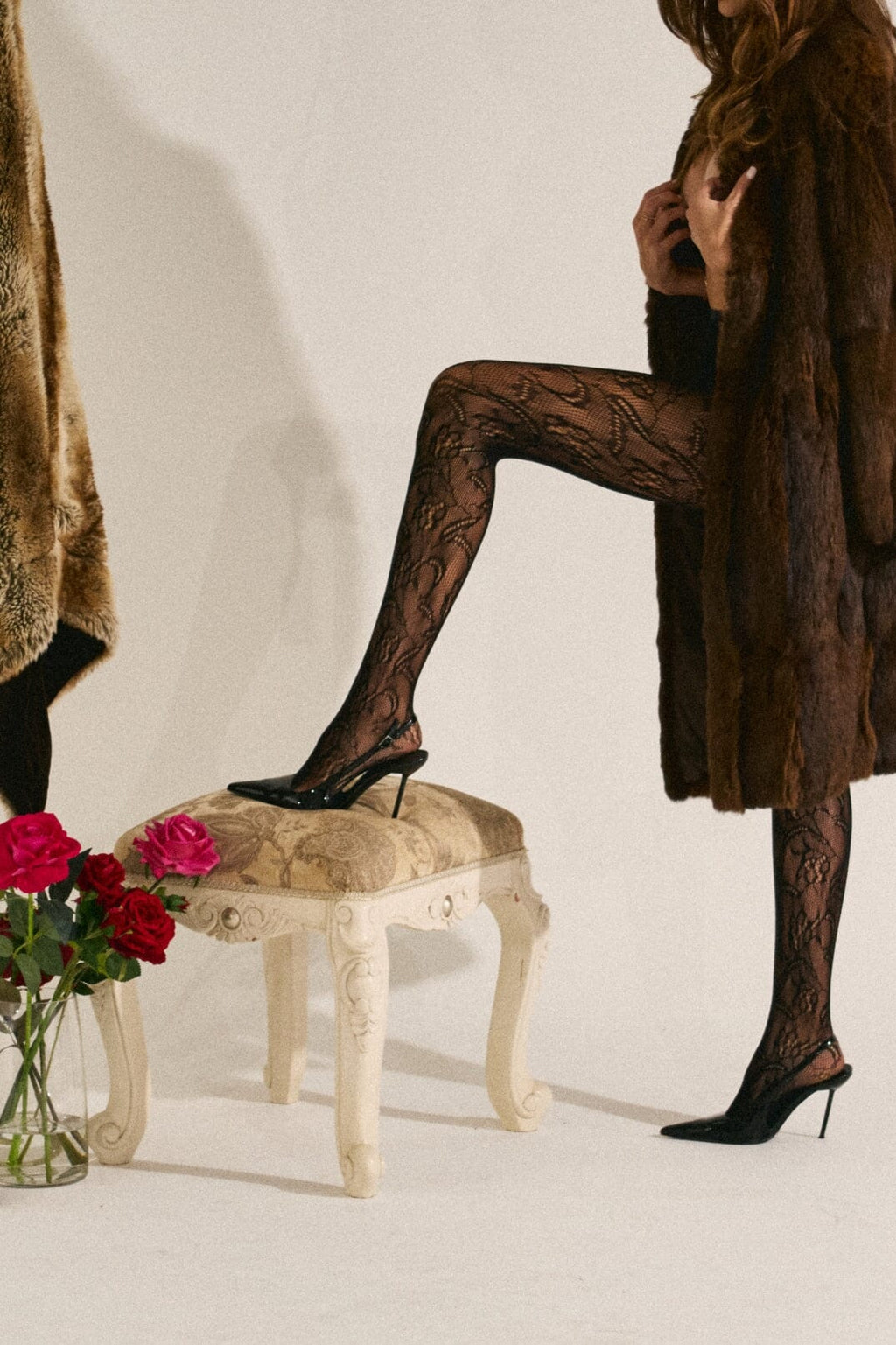 *On Hold 3 - 07/07 - Mikayla Black Lace Stockings STOCKINGS Cloud Blvd 