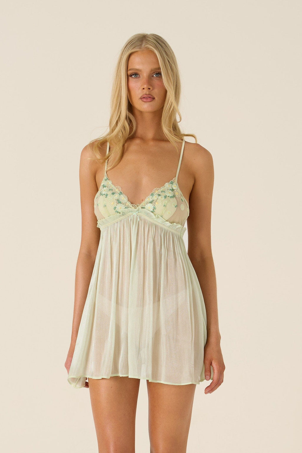*On Hold TBC - 7/9 - Bambi Green Camisole Lingerie > Camisoles Cloud Blvd 