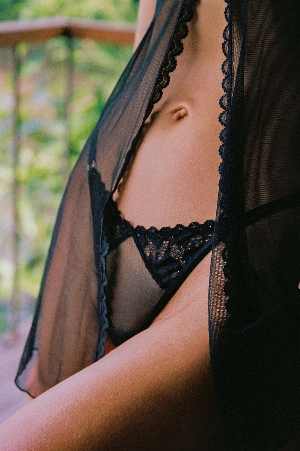 berenice black babydoll set, close front view