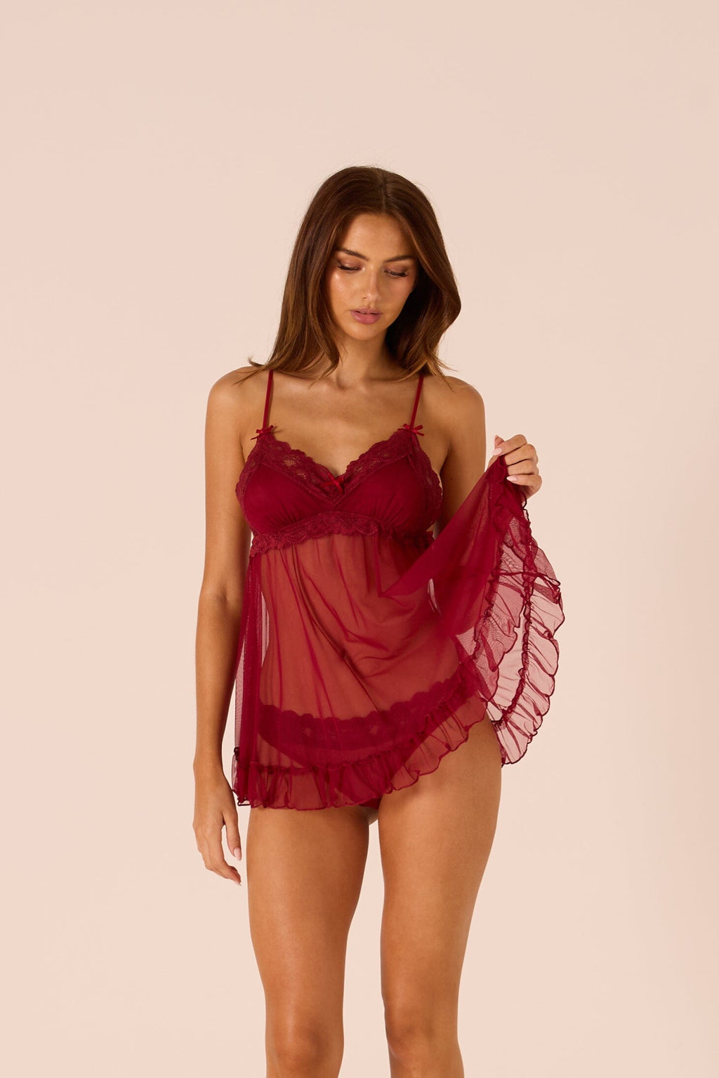 Darla Red Babydoll Lingerie > Camisoles Cloud Blvd 