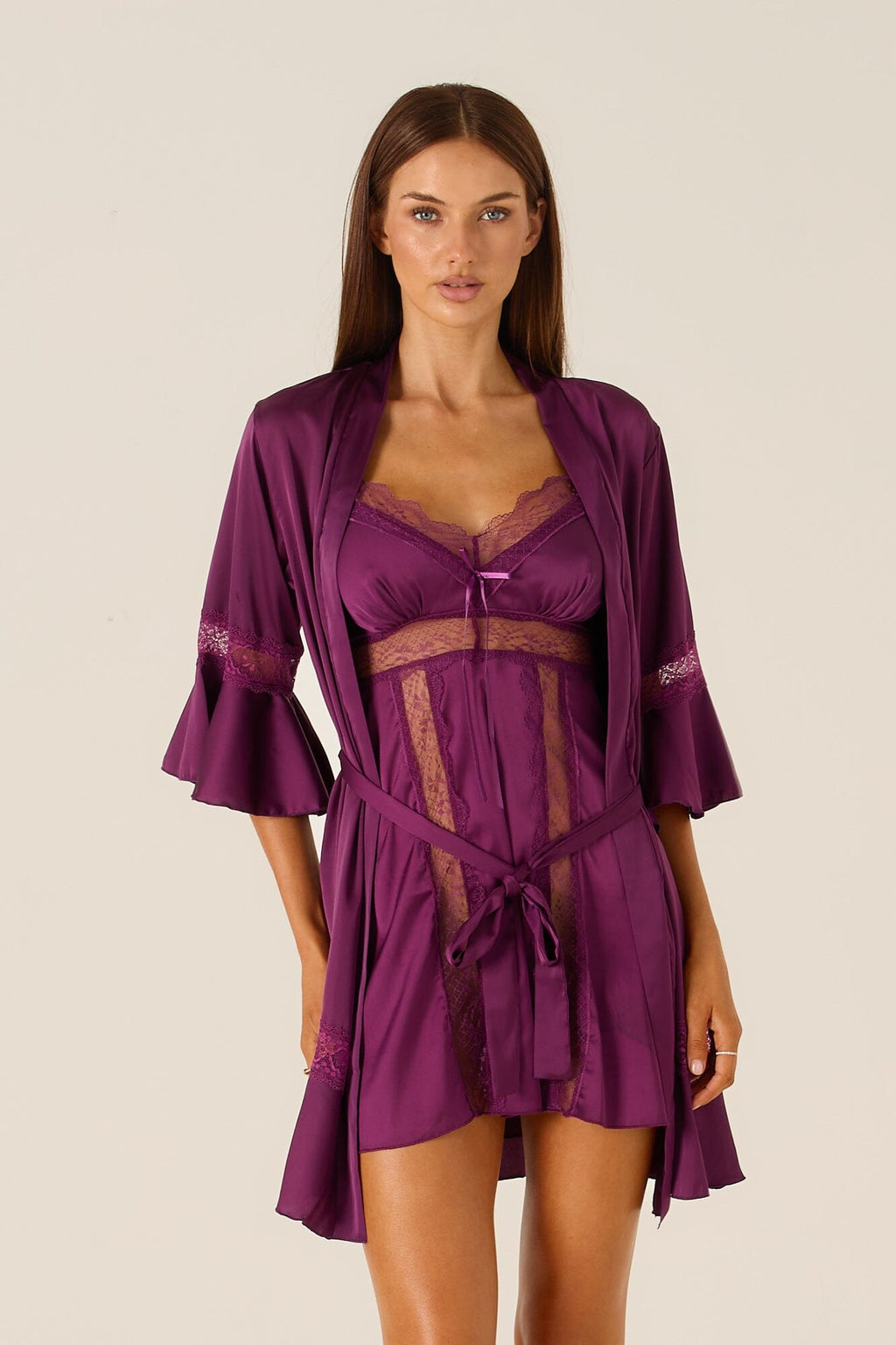 *On Hold TBC - TBC - Elara Purple Robe Lingerie > Robes Cloud Blvd 