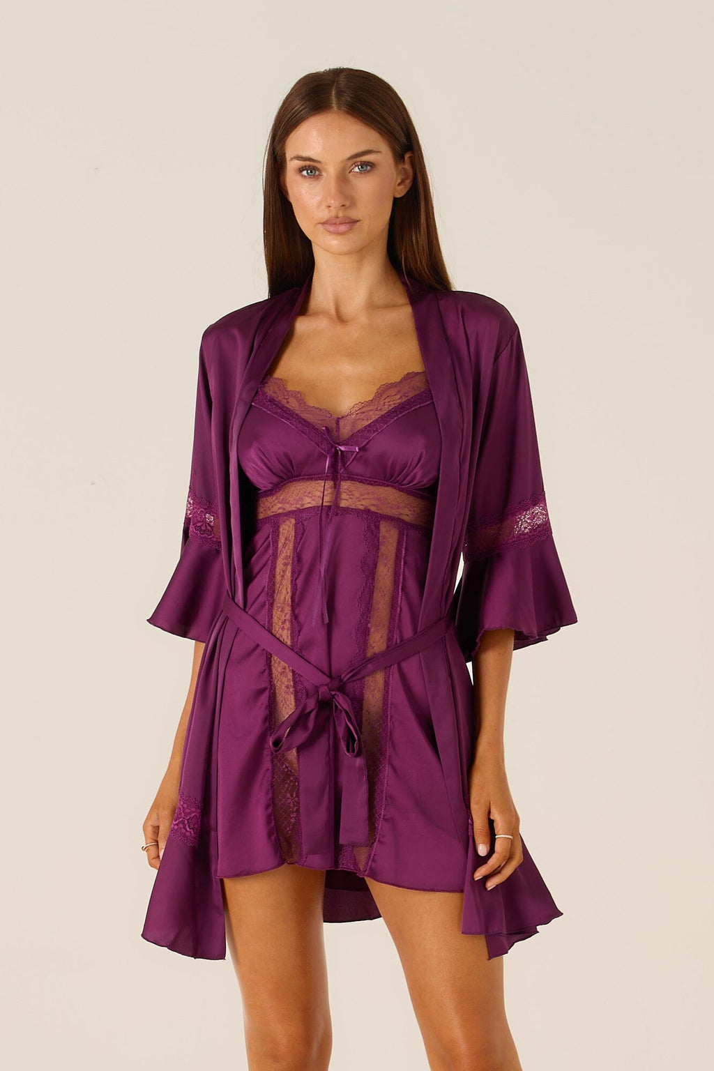 *On Hold TBC - TBC - Elara Purple Robe Lingerie > Robes Cloud Blvd 