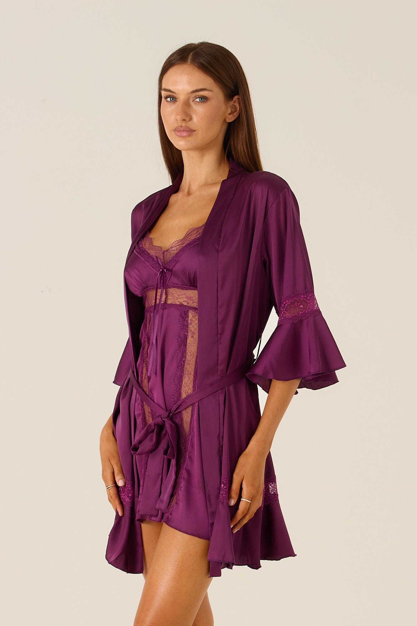 *On Hold TBC - TBC - Elara Purple Robe Lingerie > Robes Cloud Blvd 