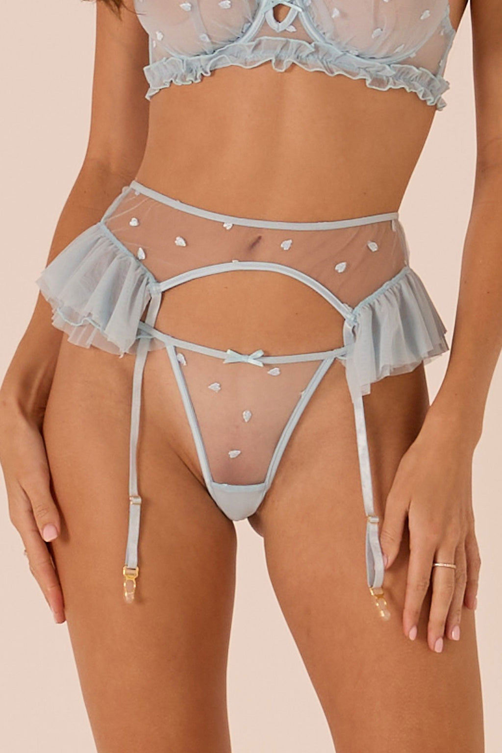 Veruca Blue Garter Belt Lingerie Accessories > Garter Belts Cloud Blvd 