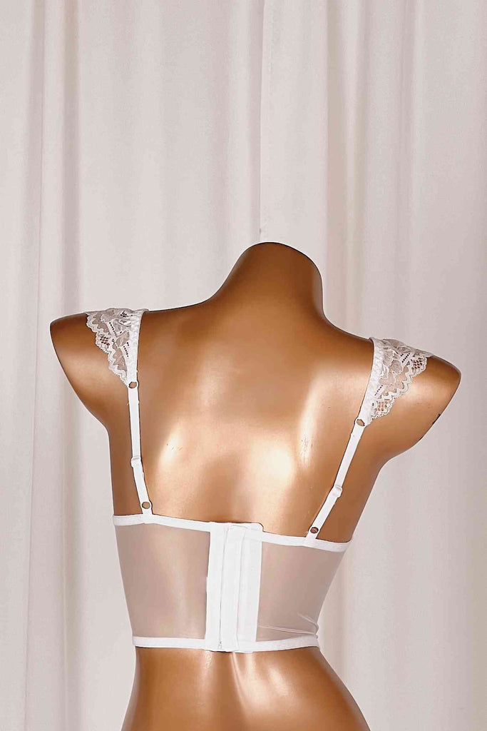 *On Hold 4 - 3/04 - Delaney White Corset CORSETS & BUSTIERS Cloud Blvd 