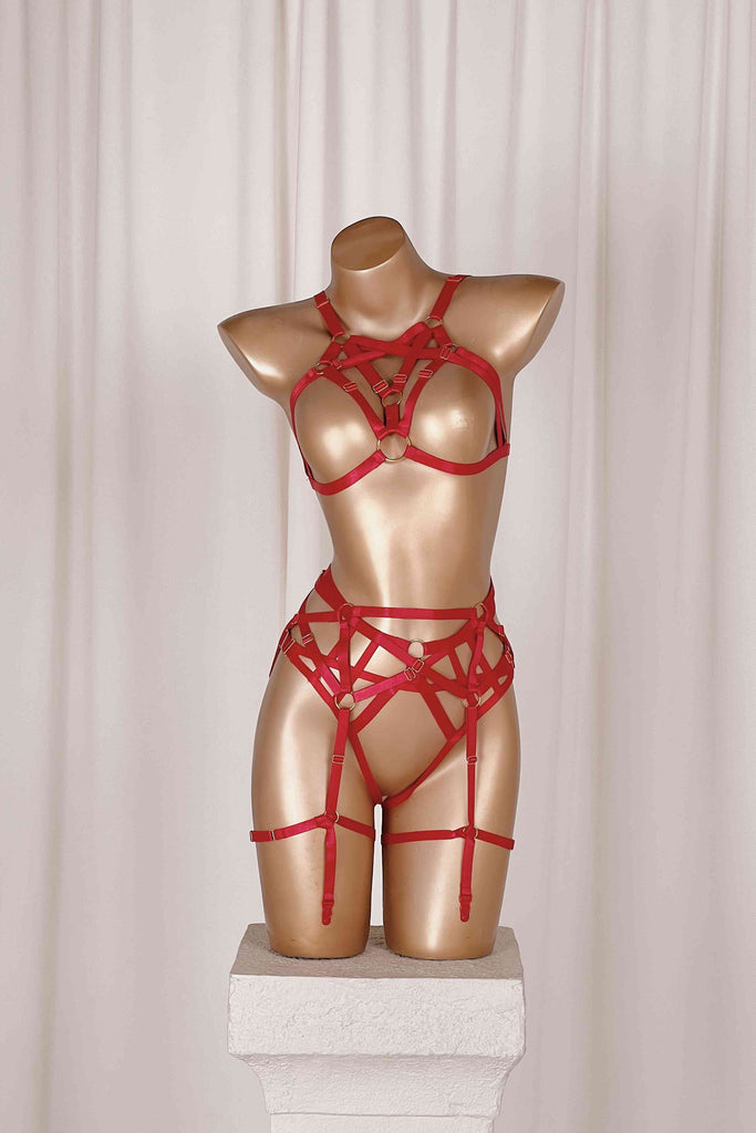 *On Hold 10 - 3/10 - Dina Red Set HARNESSES Cloud Blvd. 