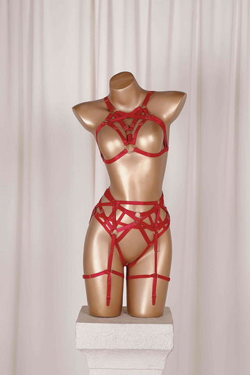 *On Hold 10 - 3/10 - Dina Red Set HARNESSES Cloud Blvd. 