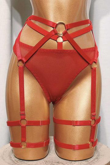 *ON HOLD 31/1/22 Leighton Red Garter Suspenders HARNESSES cloudblvd 