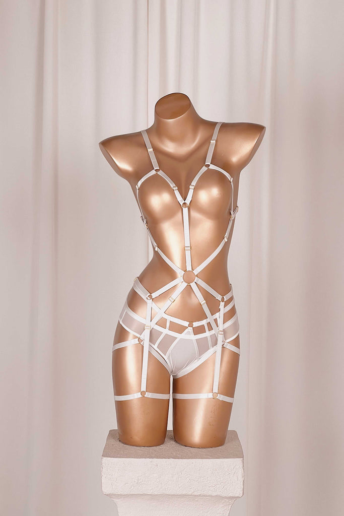 *On Hold 5 - 1/05 - Minsky White Playsuit HARNESSES Cloud Blvd 