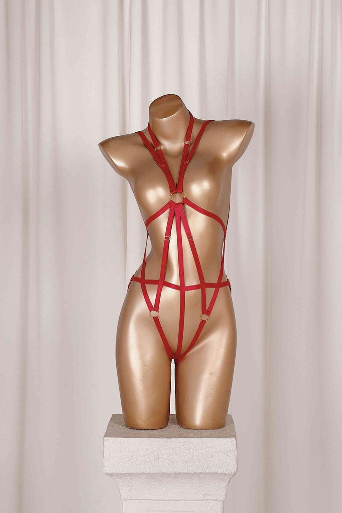 *On Hold 10 - 3/10 - Mischa Red Playsuit Harnesses Cloud Blvd 